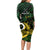 Personalised Solomon Islands Western Province Day Long Sleeve Bodycon Dress Sea Turtle Mix Polynesian Hibiscus Pattern LT14 - Polynesian Pride