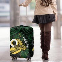 Personalised Solomon Islands Western Province Day Luggage Cover Sea Turtle Mix Polynesian Hibiscus Pattern LT14 - Polynesian Pride