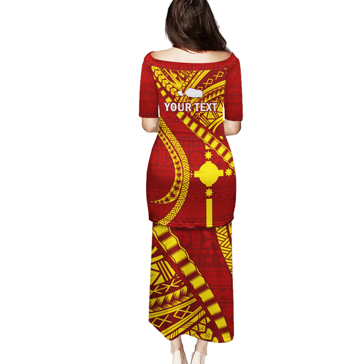 Personalised Fiji Rotuma Puletasi Fijian Tapa Pattern LT14 - Polynesian Pride