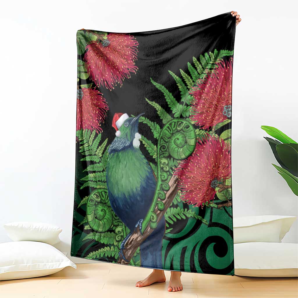 New Zealand Tui Bird Christmas Blanket Maori Fern Mix Pohotukawa LT14 - Polynesian Pride