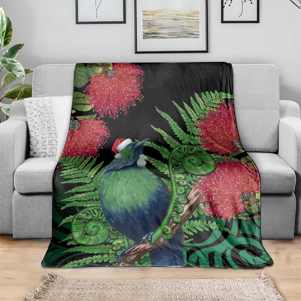 New Zealand Tui Bird Christmas Blanket Maori Fern Mix Pohotukawa LT14 - Polynesian Pride