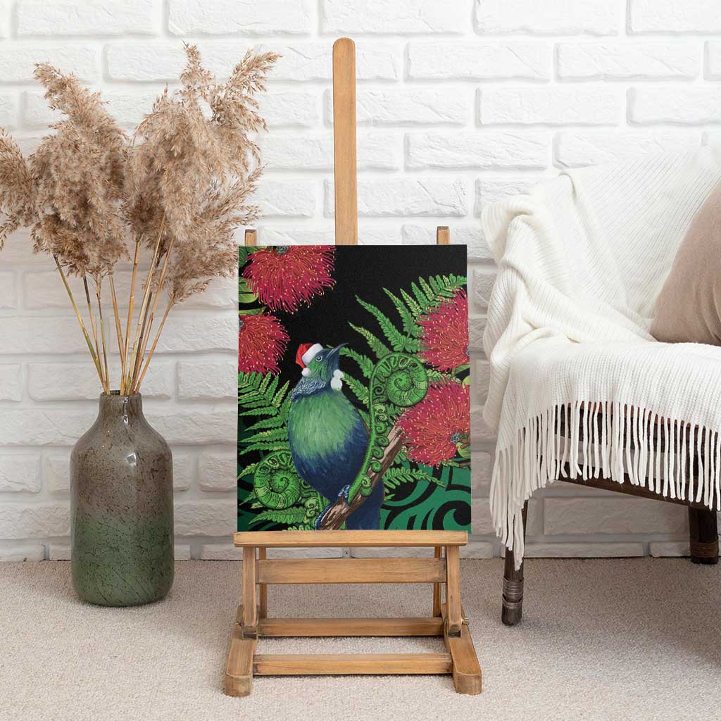 New Zealand Tui Bird Christmas Canvas Wall Art Maori Fern Mix Pohotukawa LT14 - Polynesian Pride