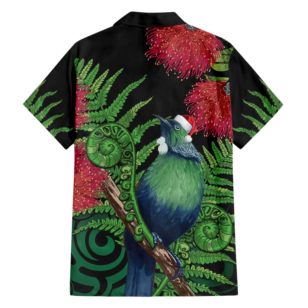 New Zealand Tui Bird Christmas Family Matching Puletasi and Hawaiian Shirt Maori Fern Mix Pohotukawa LT14 - Polynesian Pride