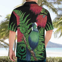 New Zealand Tui Bird Christmas Hawaiian Shirt Maori Fern Mix Pohotukawa LT14 - Polynesian Pride