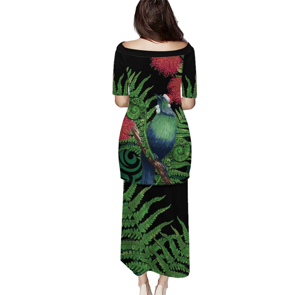 New Zealand Tui Bird Christmas Puletasi Maori Fern Mix Pohotukawa LT14 - Polynesian Pride