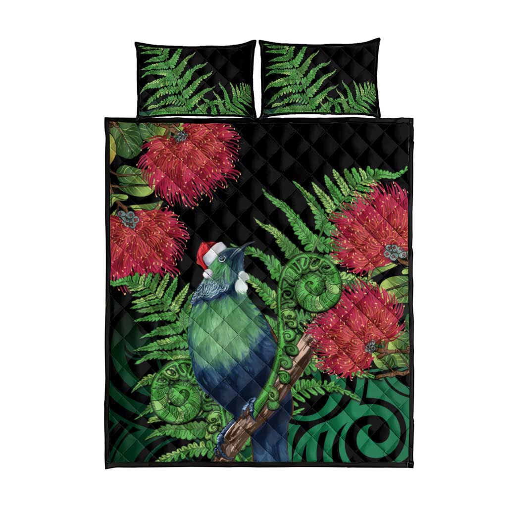 New Zealand Tui Bird Christmas Quilt Bed Set Maori Fern Mix Pohotukawa LT14 - Polynesian Pride