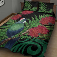 New Zealand Tui Bird Christmas Quilt Bed Set Maori Fern Mix Pohotukawa LT14 - Polynesian Pride