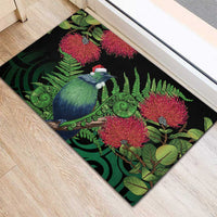 New Zealand Tui Bird Christmas Rubber Doormat Maori Fern Mix Pohotukawa LT14 - Polynesian Pride