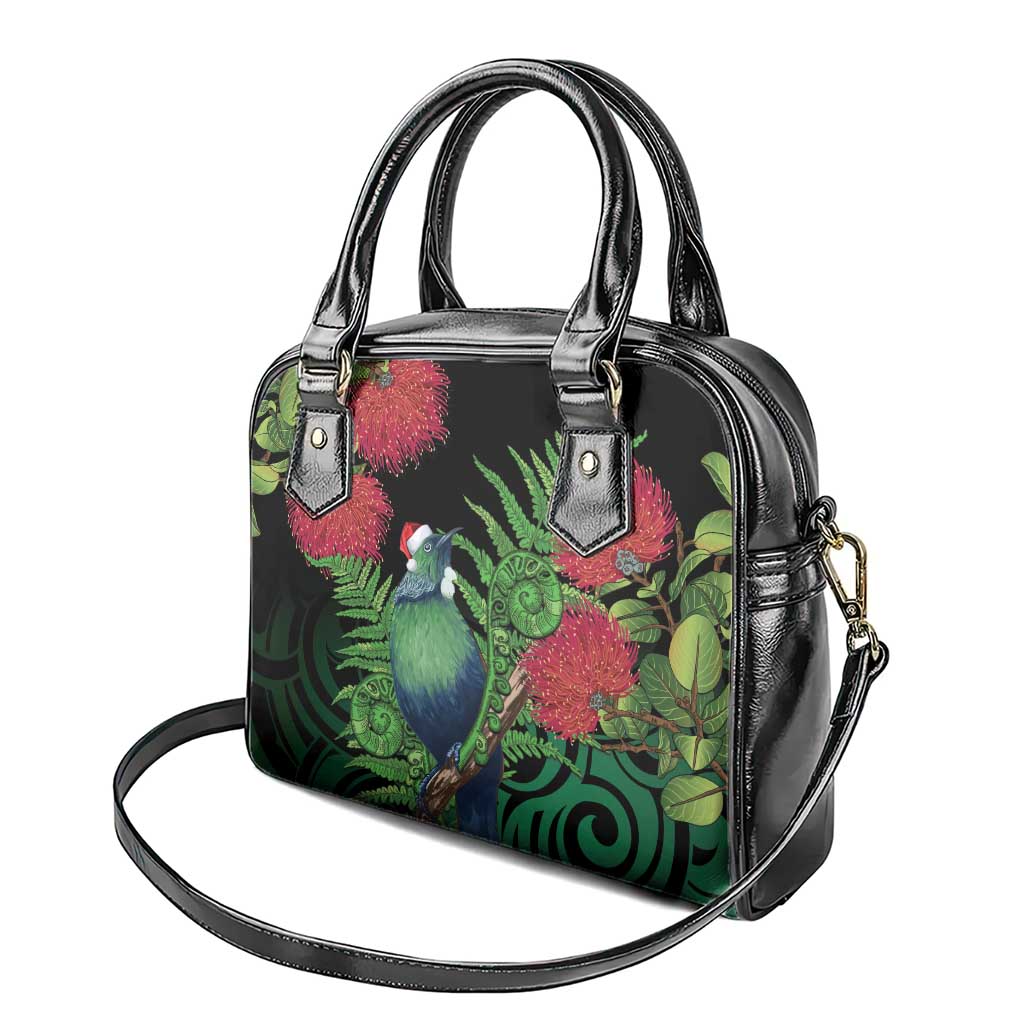 New Zealand Tui Bird Christmas Shoulder Handbag Maori Fern Mix Pohotukawa LT14 - Polynesian Pride