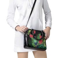 New Zealand Tui Bird Christmas Shoulder Handbag Maori Fern Mix Pohotukawa LT14 - Polynesian Pride