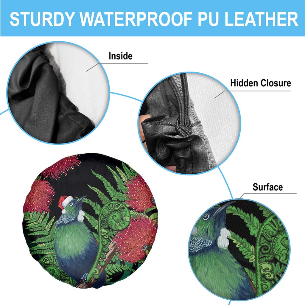 New Zealand Tui Bird Christmas Spare Tire Cover Maori Fern Mix Pohotukawa LT14 - Polynesian Pride