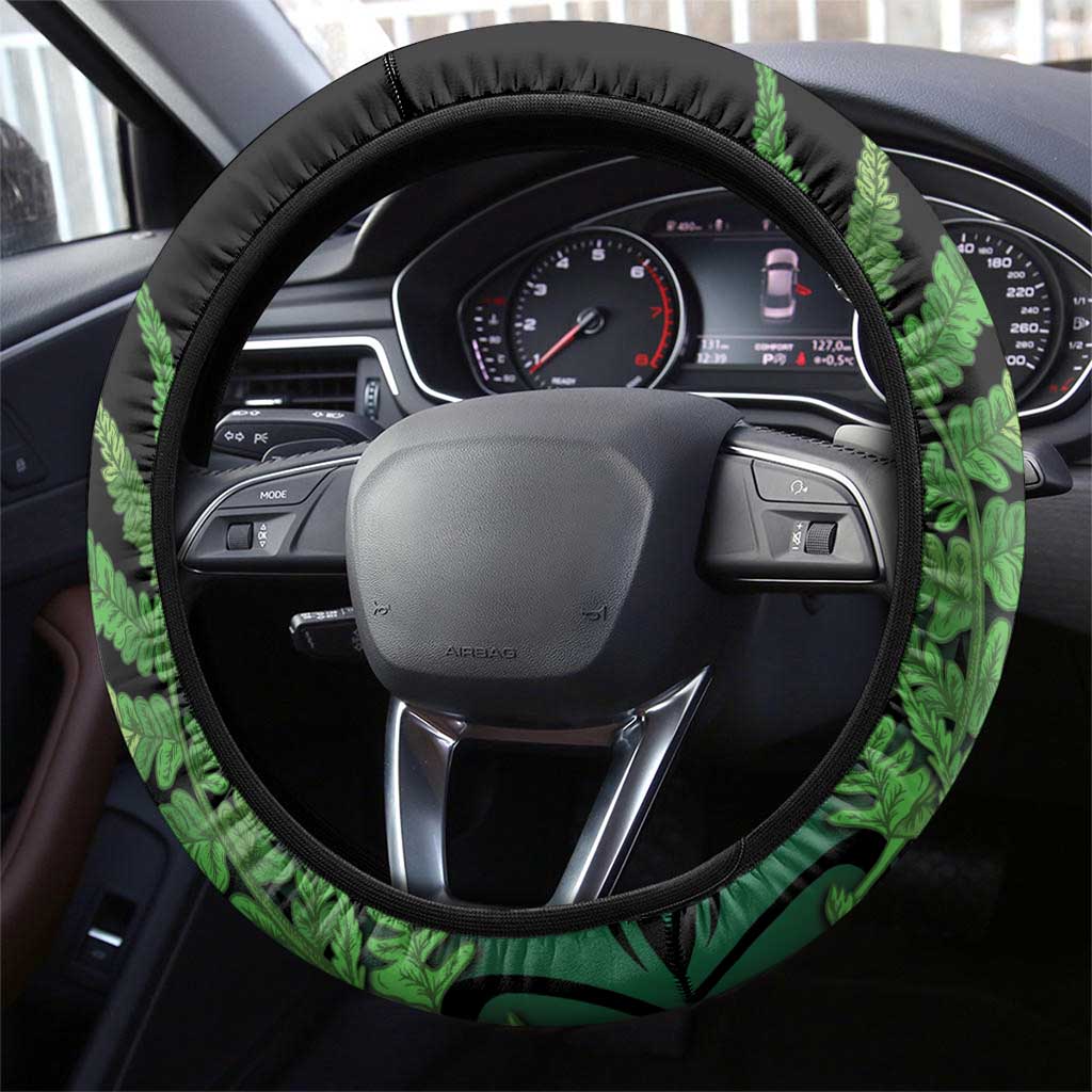 New Zealand Tui Bird Christmas Steering Wheel Cover Maori Fern Mix Pohotukawa LT14 - Polynesian Pride