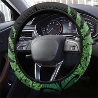 New Zealand Tui Bird Christmas Steering Wheel Cover Maori Fern Mix Pohotukawa LT14 - Polynesian Pride