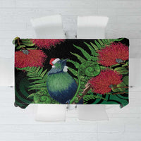 New Zealand Tui Bird Christmas Tablecloth Maori Fern Mix Pohotukawa LT14 Black - Polynesian Pride
