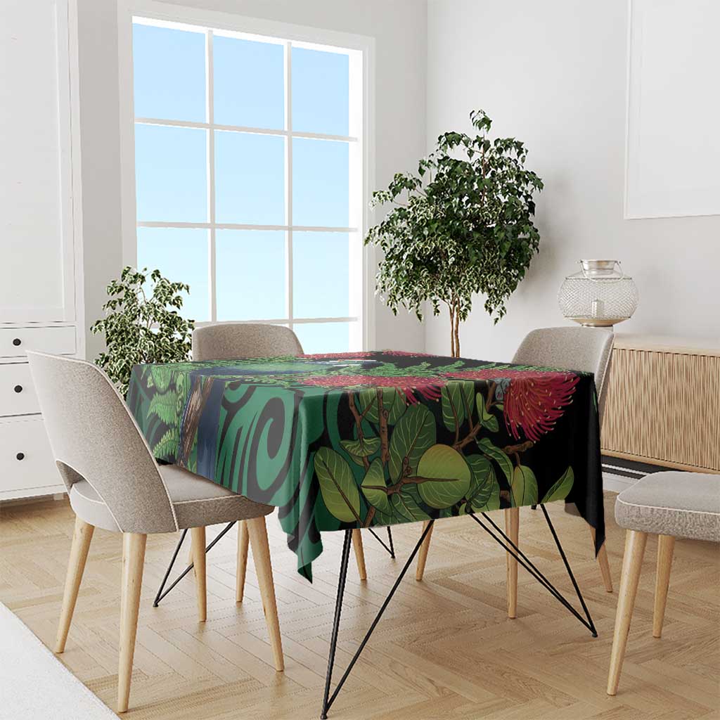 New Zealand Tui Bird Christmas Tablecloth Maori Fern Mix Pohotukawa LT14 - Polynesian Pride