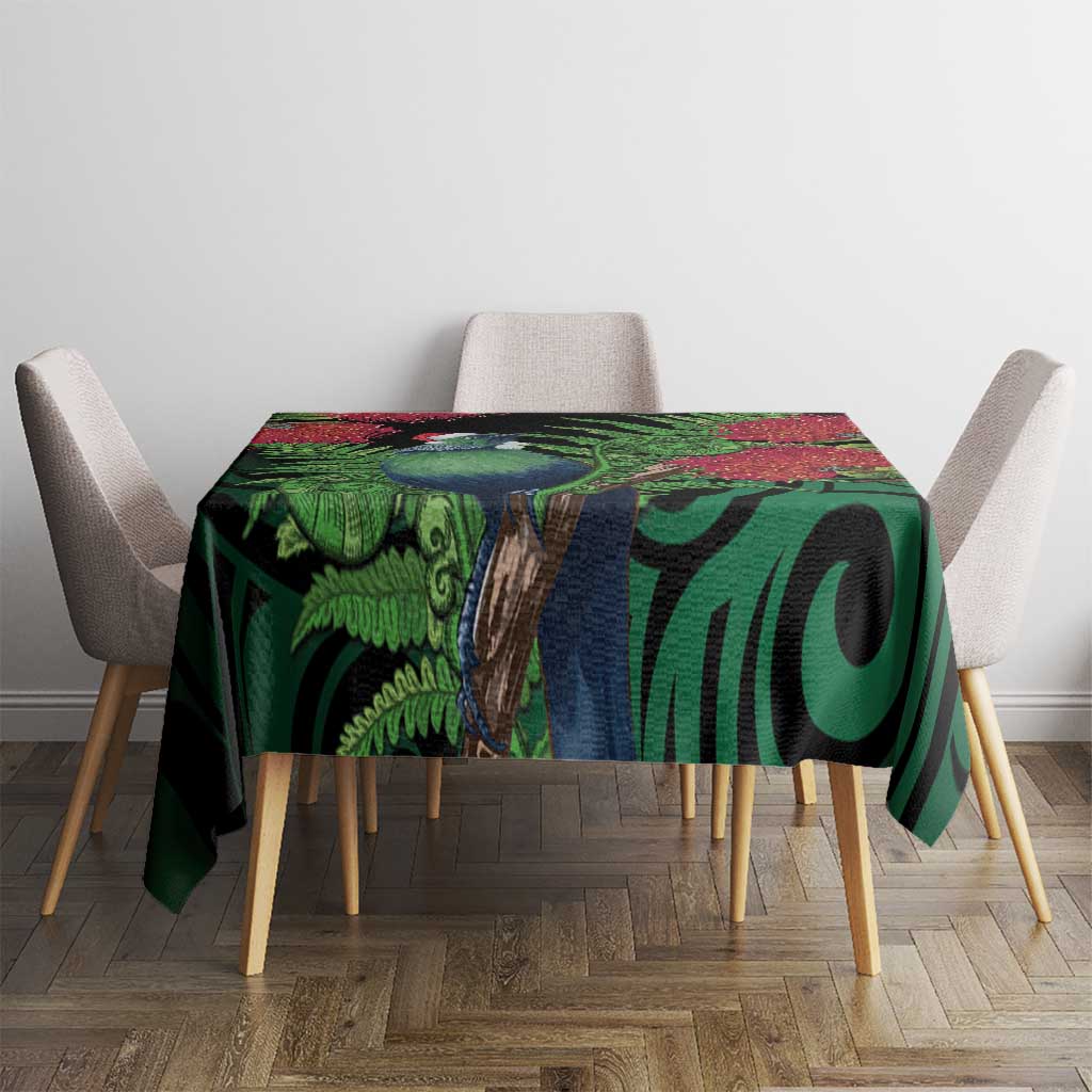 New Zealand Tui Bird Christmas Tablecloth Maori Fern Mix Pohotukawa LT14 - Polynesian Pride