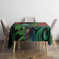 New Zealand Tui Bird Christmas Tablecloth Maori Fern Mix Pohotukawa LT14 - Polynesian Pride