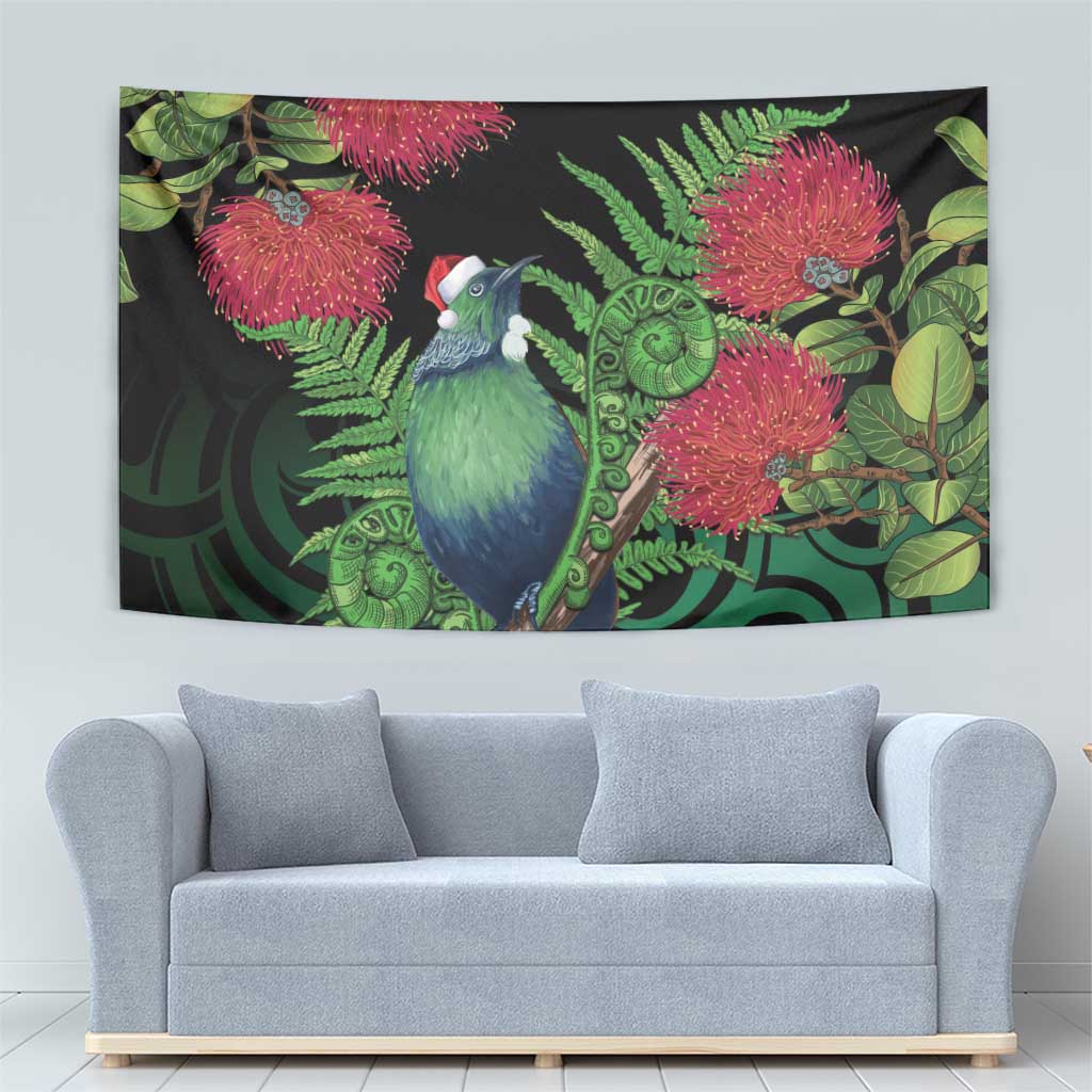 New Zealand Tui Bird Christmas Tapestry Maori Fern Mix Pohotukawa LT14 - Polynesian Pride