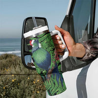 New Zealand Tui Bird Christmas Tumbler With Handle Maori Fern Mix Pohotukawa LT14 - Polynesian Pride