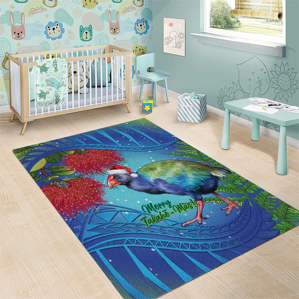 New Zealand Takahe Christmas Area Rug Maori Fern Mix Pohotukawa LT14 - Polynesian Pride