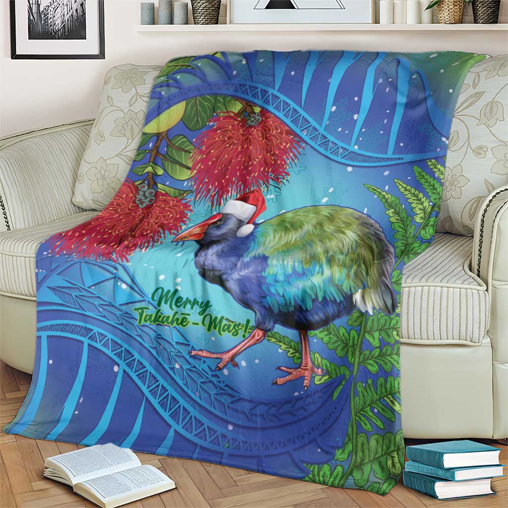 New Zealand Takahe Christmas Blanket Maori Fern Mix Pohotukawa LT14 - Polynesian Pride