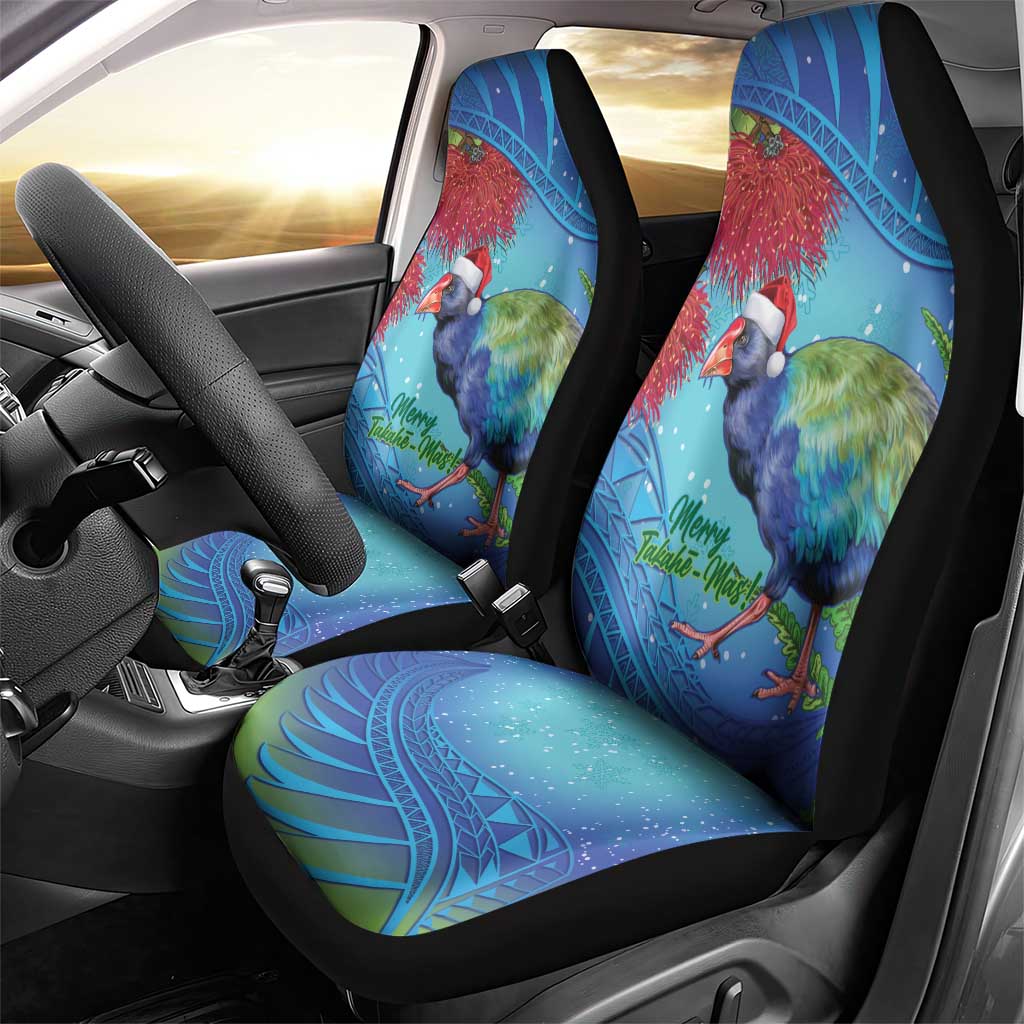 New Zealand Takahe Christmas Car Seat Cover Maori Fern Mix Pohotukawa LT14 - Polynesian Pride