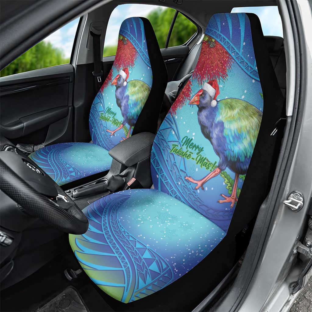 New Zealand Takahe Christmas Car Seat Cover Maori Fern Mix Pohotukawa LT14 - Polynesian Pride