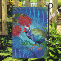 New Zealand Takahe Christmas Garden Flag Maori Fern Mix Pohotukawa LT14 Garden Flag Blue - Polynesian Pride