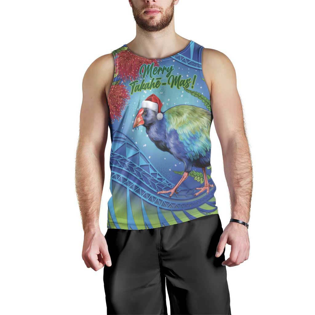 New Zealand Takahe Christmas Men Tank Top Maori Fern Mix Pohotukawa LT14 - Polynesian Pride