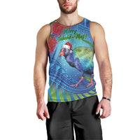 New Zealand Takahe Christmas Men Tank Top Maori Fern Mix Pohotukawa LT14 - Polynesian Pride