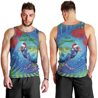 New Zealand Takahe Christmas Men Tank Top Maori Fern Mix Pohotukawa LT14 - Polynesian Pride