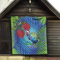 New Zealand Takahe Christmas Quilt Maori Fern Mix Pohotukawa LT14 - Polynesian Pride