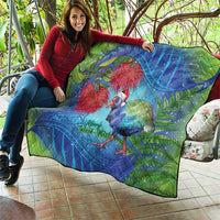 New Zealand Takahe Christmas Quilt Maori Fern Mix Pohotukawa LT14 - Polynesian Pride