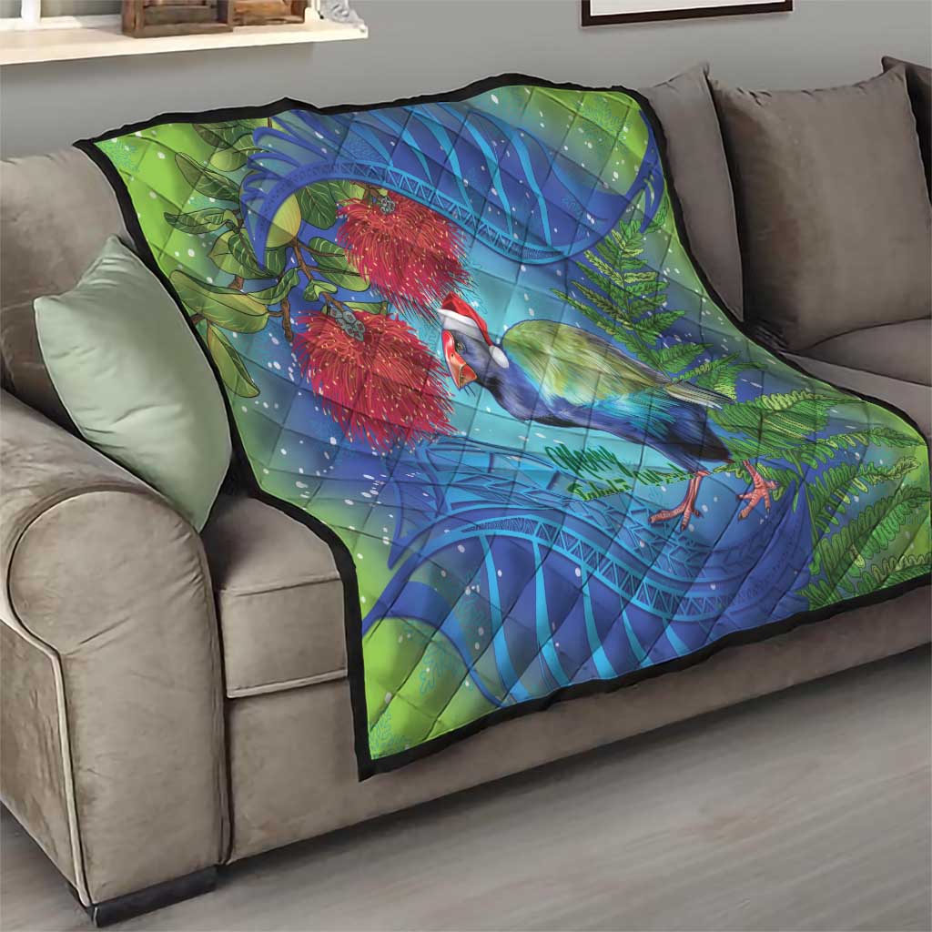 New Zealand Takahe Christmas Quilt Maori Fern Mix Pohotukawa LT14 - Polynesian Pride