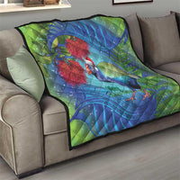 New Zealand Takahe Christmas Quilt Maori Fern Mix Pohotukawa LT14 - Polynesian Pride