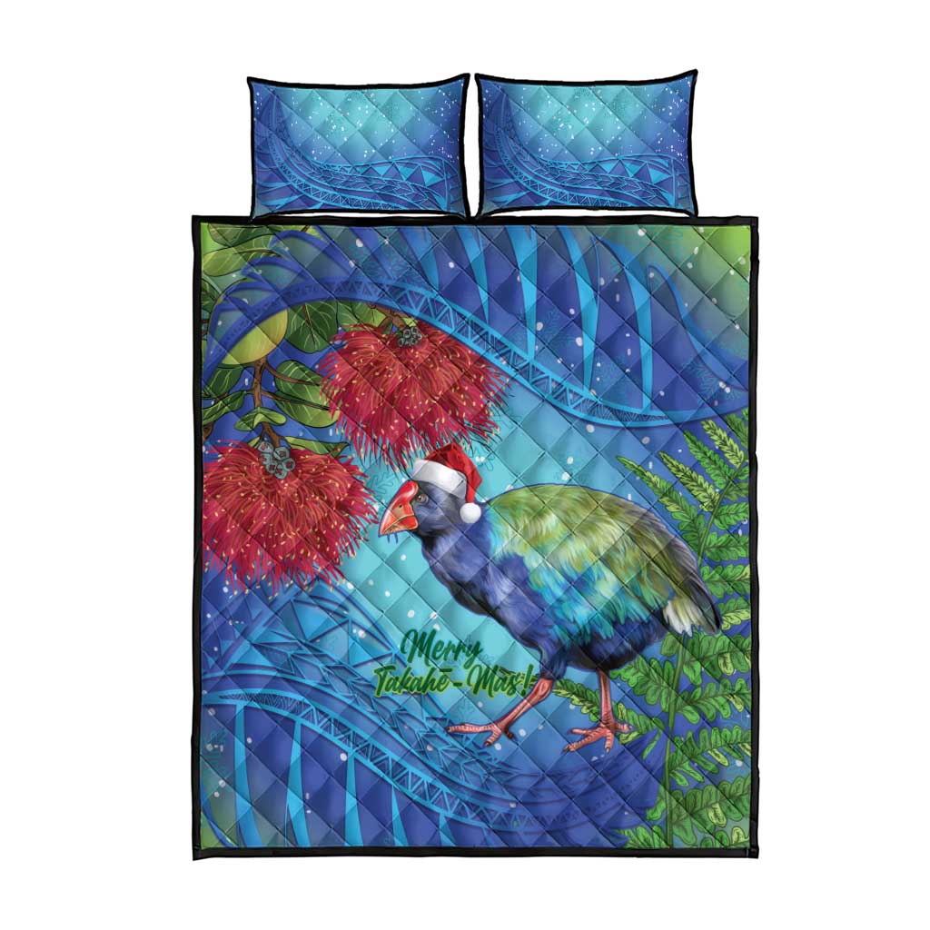 New Zealand Takahe Christmas Quilt Bed Set Maori Fern Mix Pohotukawa LT14 - Polynesian Pride