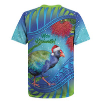 New Zealand Takahe Christmas Rugby Jersey Maori Fern Mix Pohotukawa LT14 - Polynesian Pride