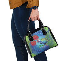 New Zealand Takahe Christmas Shoulder Handbag Maori Fern Mix Pohotukawa LT14 - Polynesian Pride