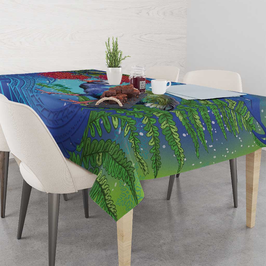 New Zealand Takahe Christmas Tablecloth Maori Fern Mix Pohotukawa LT14 - Polynesian Pride
