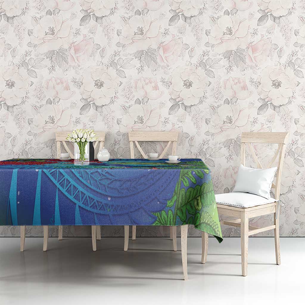 New Zealand Takahe Christmas Tablecloth Maori Fern Mix Pohotukawa LT14 - Polynesian Pride