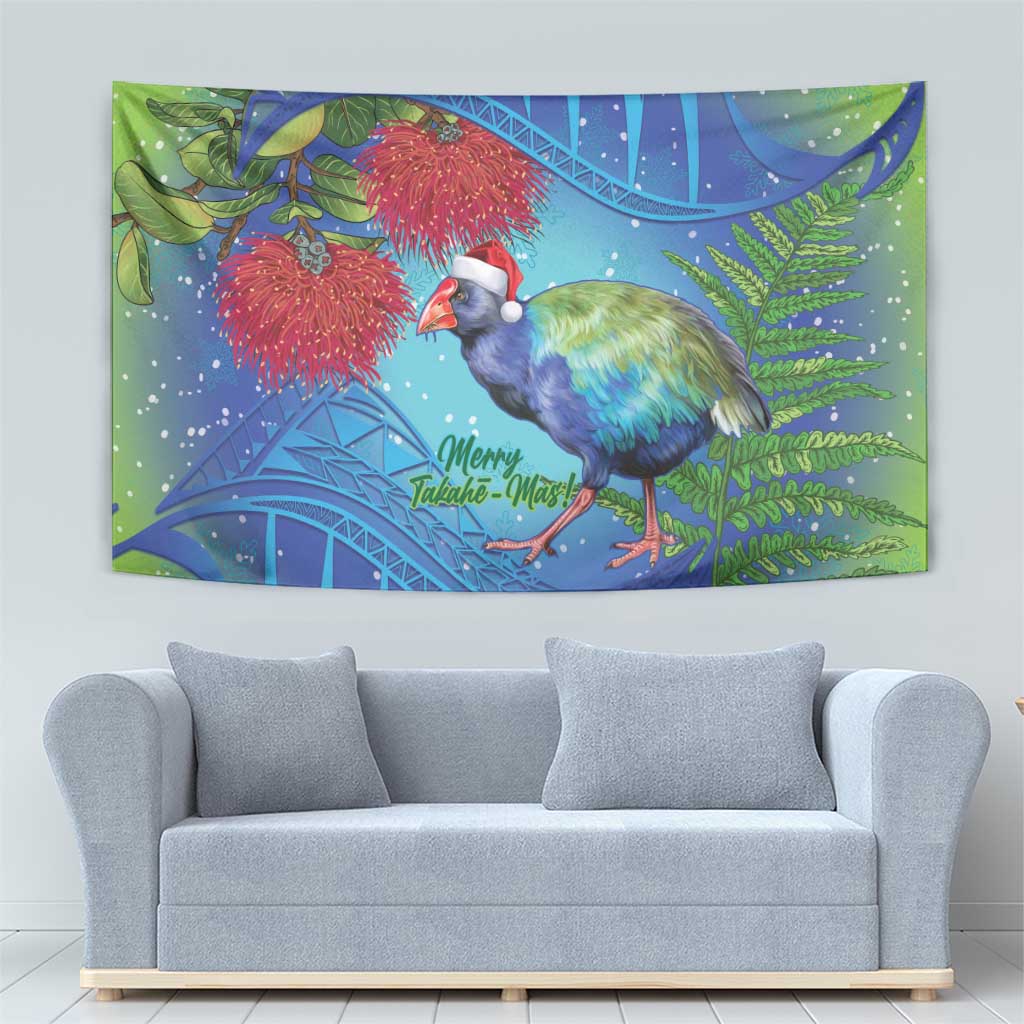 New Zealand Takahe Christmas Tapestry Maori Fern Mix Pohotukawa LT14 - Polynesian Pride