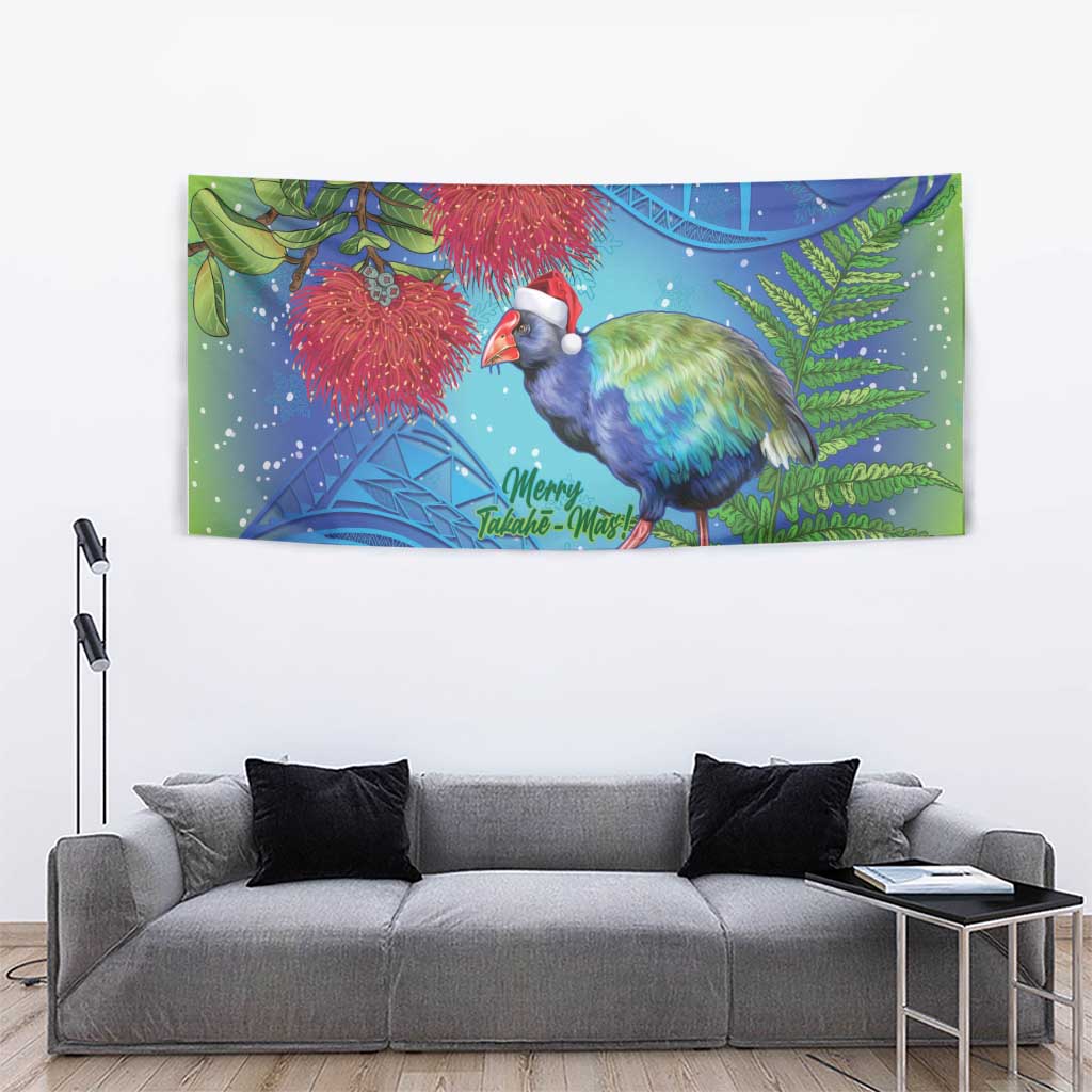 New Zealand Takahe Christmas Tapestry Maori Fern Mix Pohotukawa LT14 - Polynesian Pride