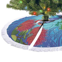 New Zealand Takahe Christmas Tree Skirt Maori Fern Mix Pohotukawa LT14 - Polynesian Pride