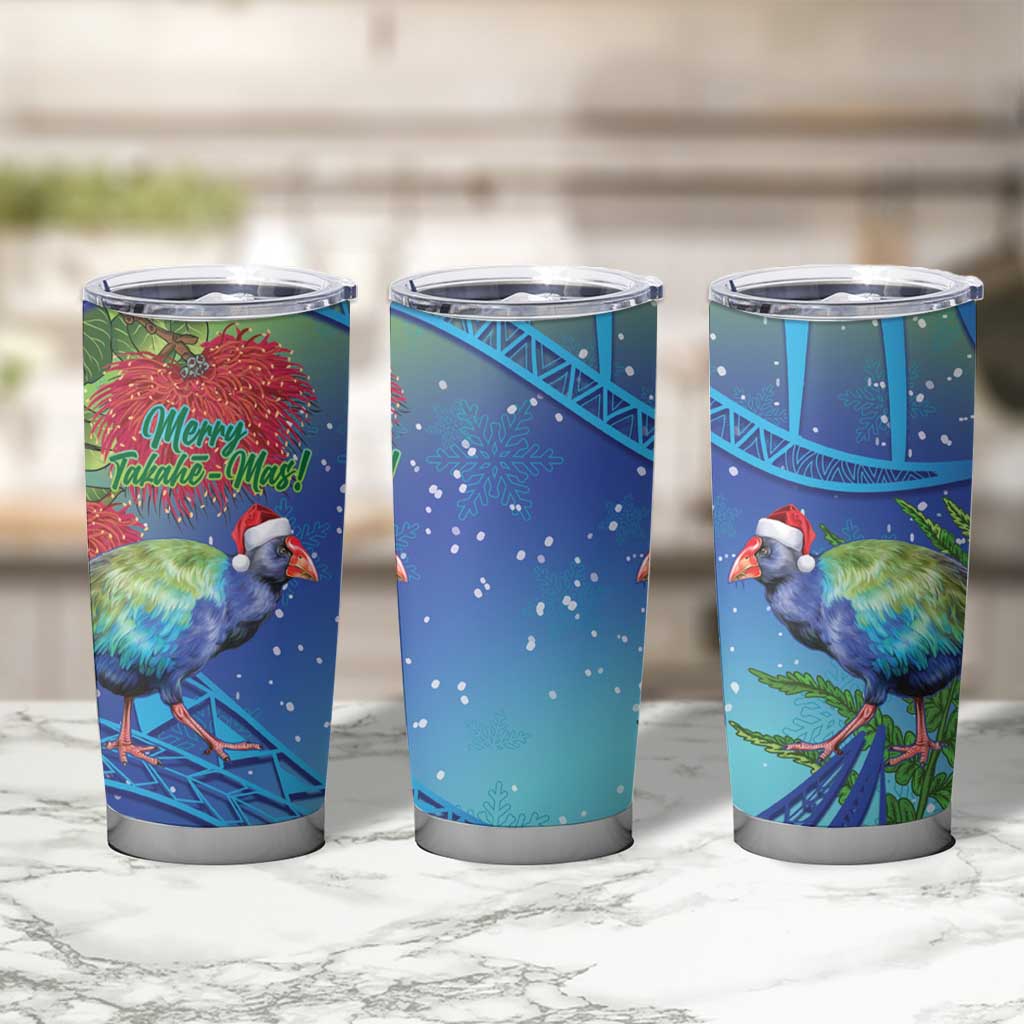 New Zealand Takahe Christmas Tumbler Cup Maori Fern Mix Pohotukawa LT14 - Polynesian Pride