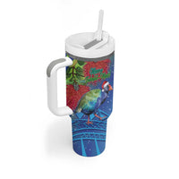 New Zealand Takahe Christmas Tumbler With Handle Maori Fern Mix Pohotukawa LT14 - Polynesian Pride