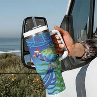 New Zealand Takahe Christmas Tumbler With Handle Maori Fern Mix Pohotukawa LT14 - Polynesian Pride