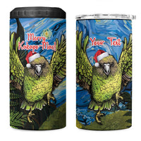Personalised Jumping Kakapo Christmas 4 in 1 Can Cooler Tumbler New Zealand Fern - Starry Night Style LT14 One Size: 16 oz Green - Polynesian Pride