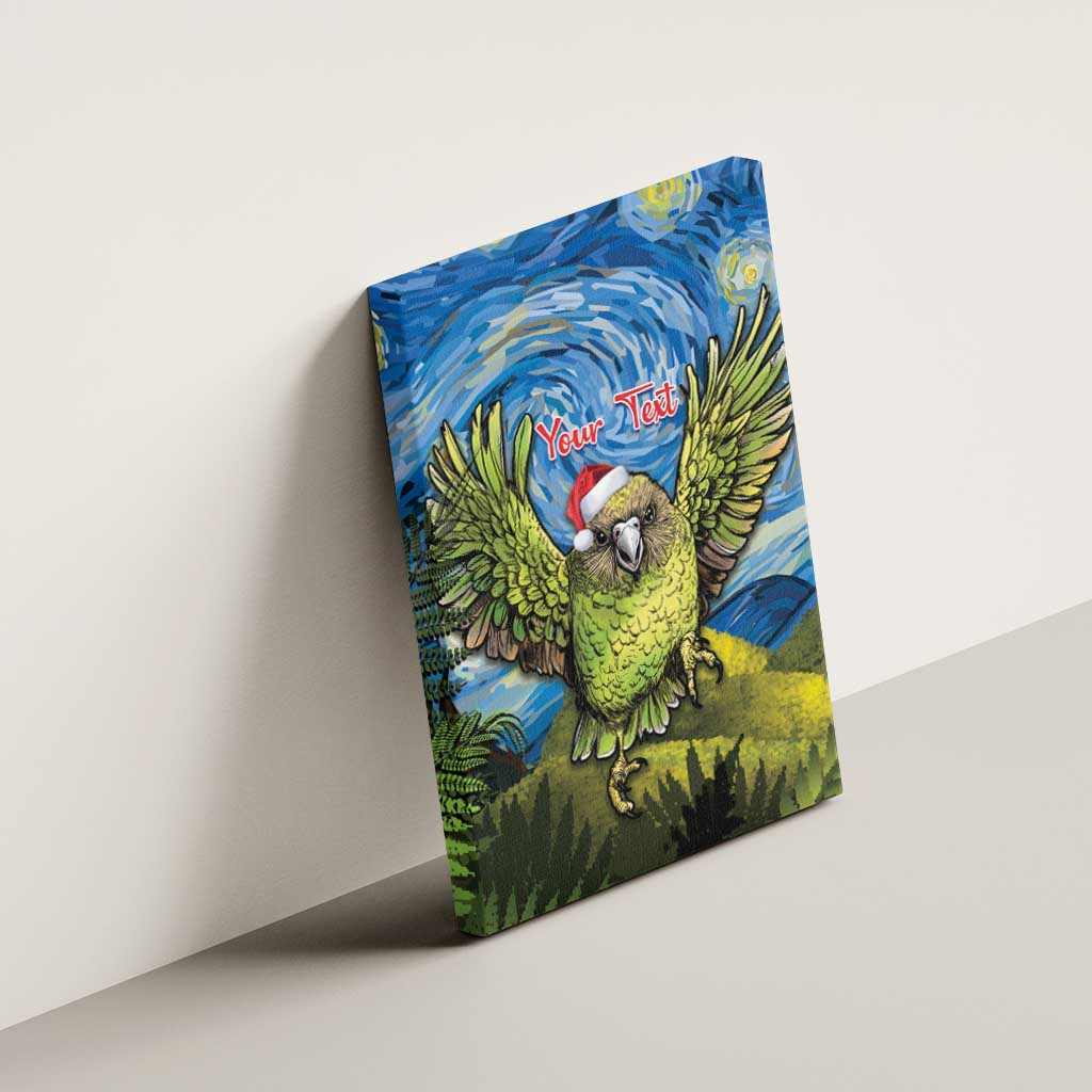 Personalised Jumping Kakapo Christmas Canvas Wall Art New Zealand Fern - Starry Night Style LT14 - Polynesian Pride