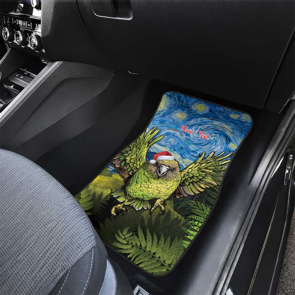 Personalised Jumping Kakapo Christmas Car Mats New Zealand Fern - Starry Night Style LT14 - Polynesian Pride