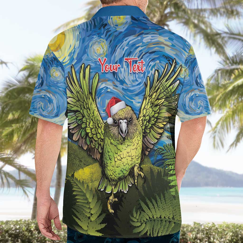 Personalised Jumping Kakapo Christmas Hawaiian Shirt New Zealand Fern - Starry Night Style LT14 - Polynesian Pride